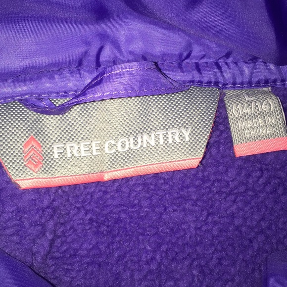 Free Country Purple Outdoor Skii Puffer Vest Warm Ribbed Girls Large 14/16 - Picture 4 of 5